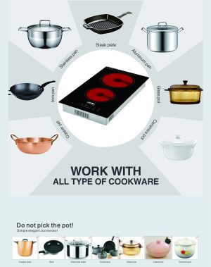 ALP-H30230锅具适用图 Copy of 2-Burner Electric Ceramic Hob – Built-in Design